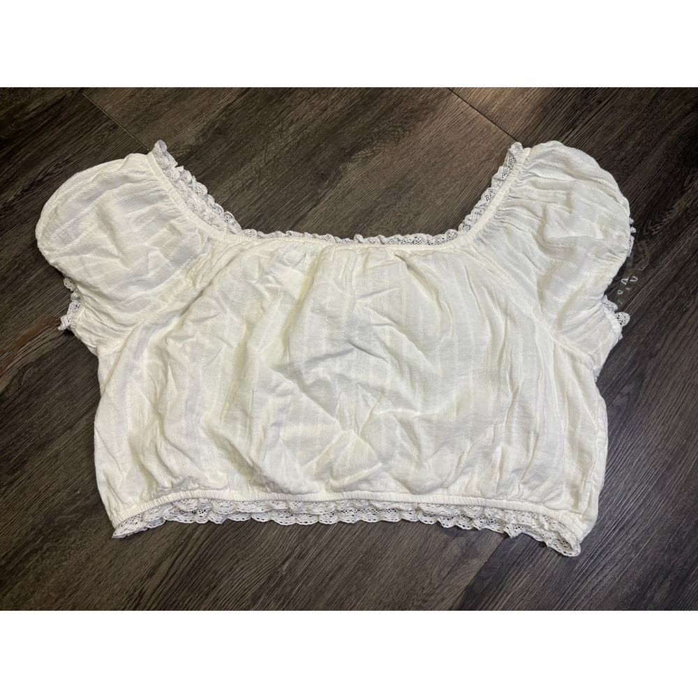 American Eagle Outfitters White Off-Shoulder Women's Top